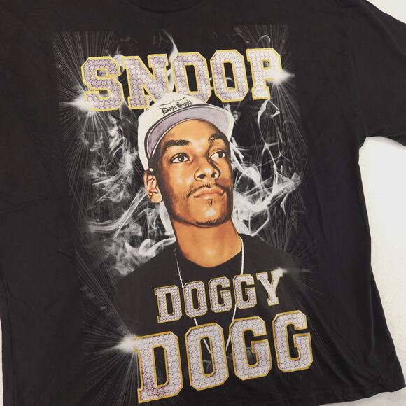 Snoop Dogg Rap Graphic Short Sleeve Crew Neck Shirt Mens Size XL Black - Picture 4 of 9